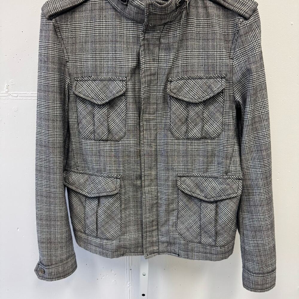 Zara Man Plaid Jacket Shaket with Hood Casual Windbreaker Med 6719/359/064 - Picture 4 of 13